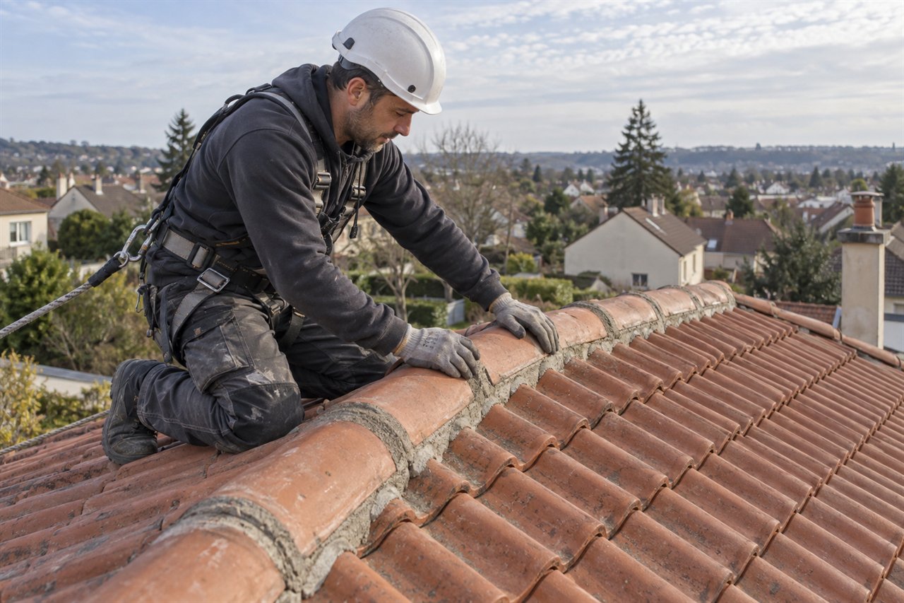 Inspection d’une toiture en tuiles dans le secteur de Domont